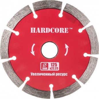 Сегментированный отрезной алмазный диск HARDCORE 125x22.23 мм; сегмент 10 мм